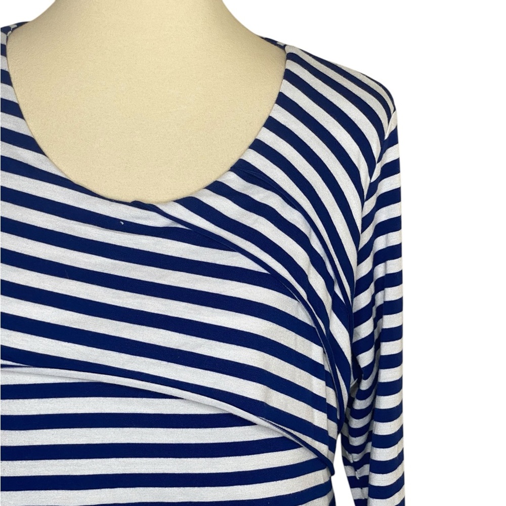 Chicos Ruffled Striped Top - Picture 2 of 4